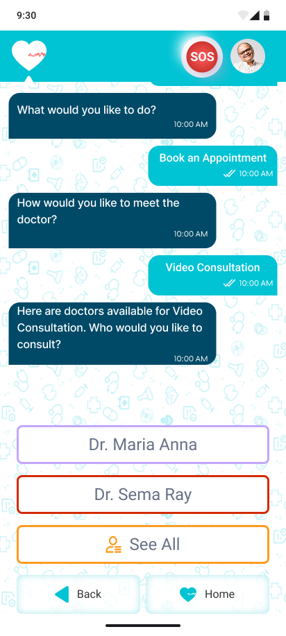 Conversational menu flow step 1